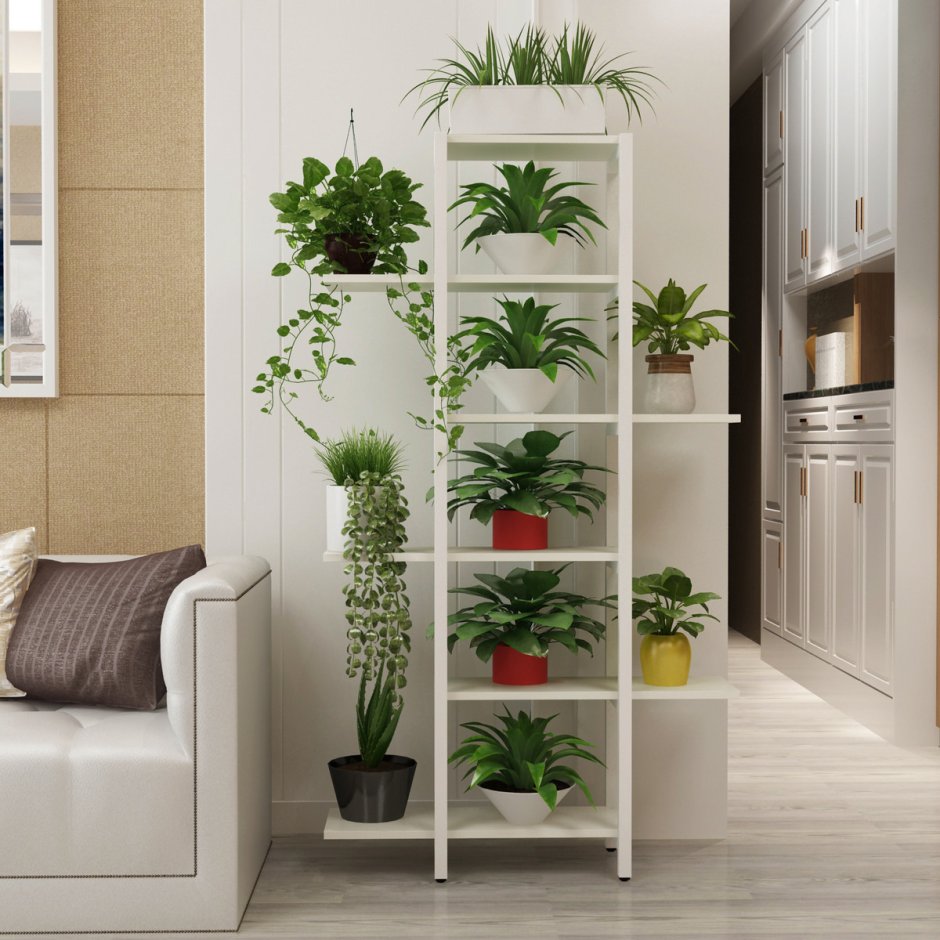 Угловой стеллаж для цветов