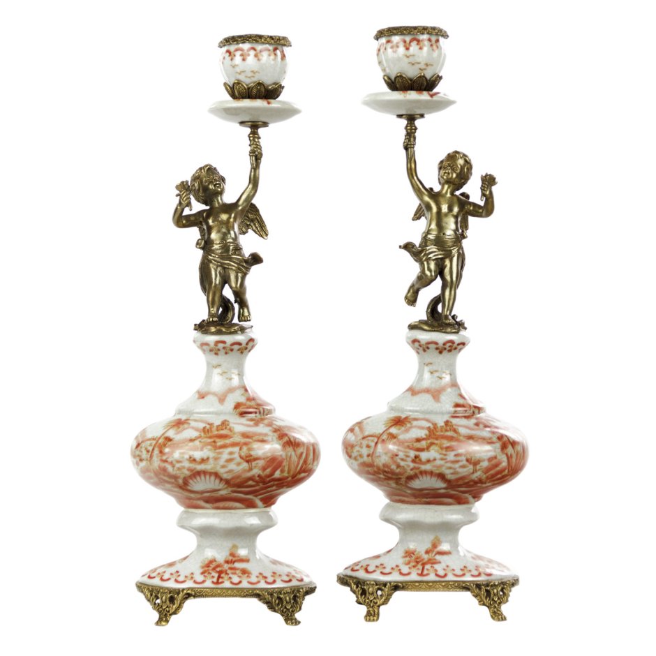 Подсвечник "Magic Home", фарфоровый, цвет: красный.