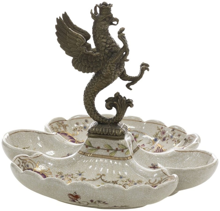 Блюдо Гласар зеленый цвет с ангелом