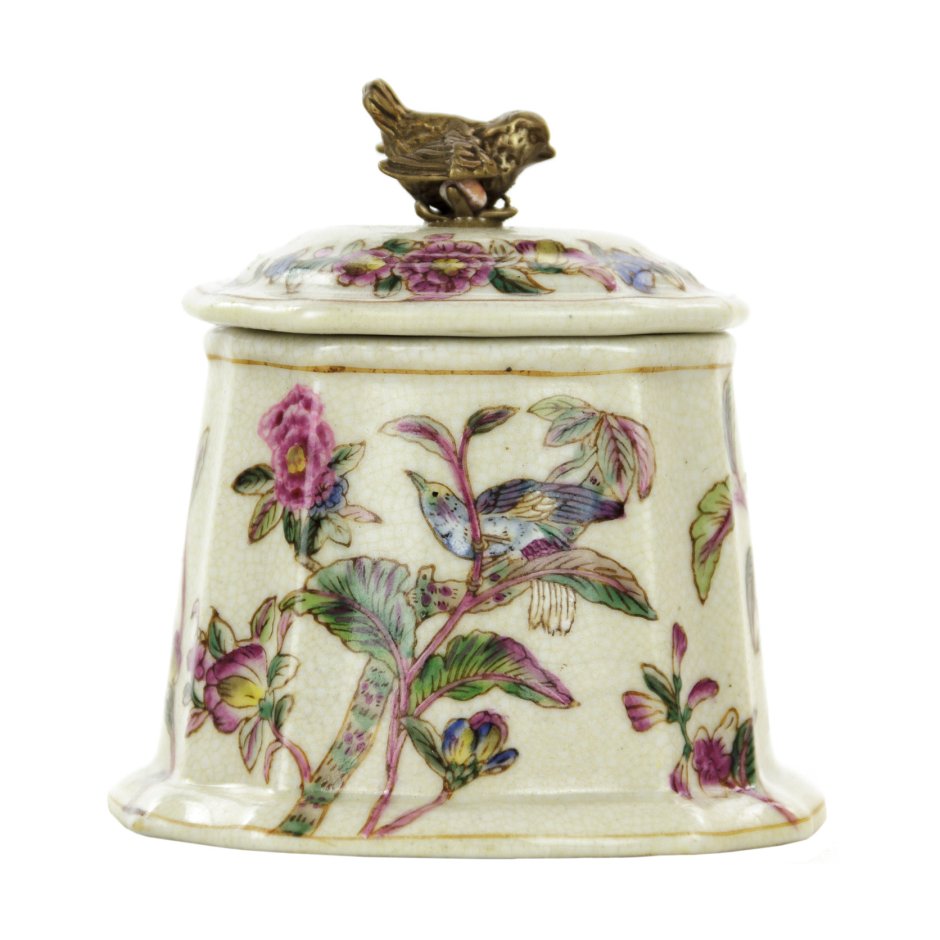 Шкатулка фарфор птичка Glasar