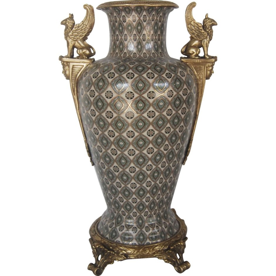 Вазы с стрекозой фарфоровые с бронзой