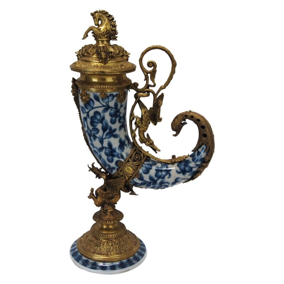 Ваза Рог 30x17x53см, Glasar