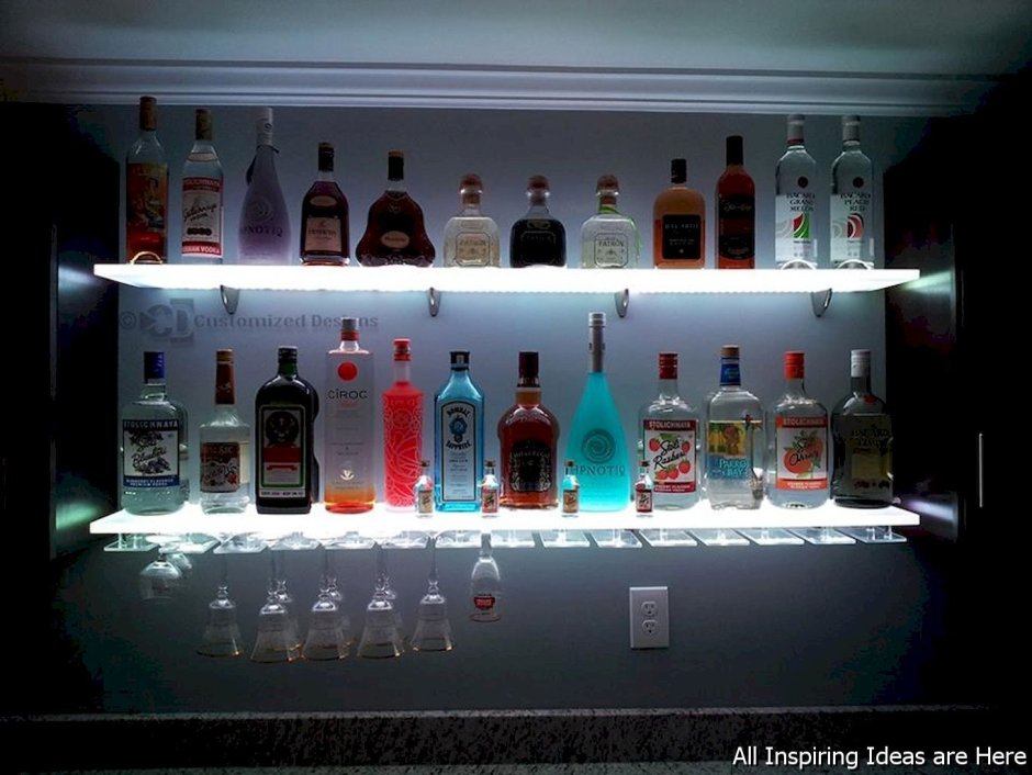 Барные полки с подсветкой