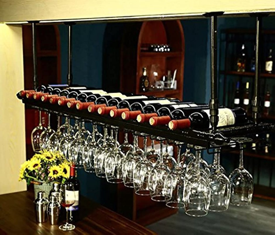 Полка для бокалов над барной стойкой