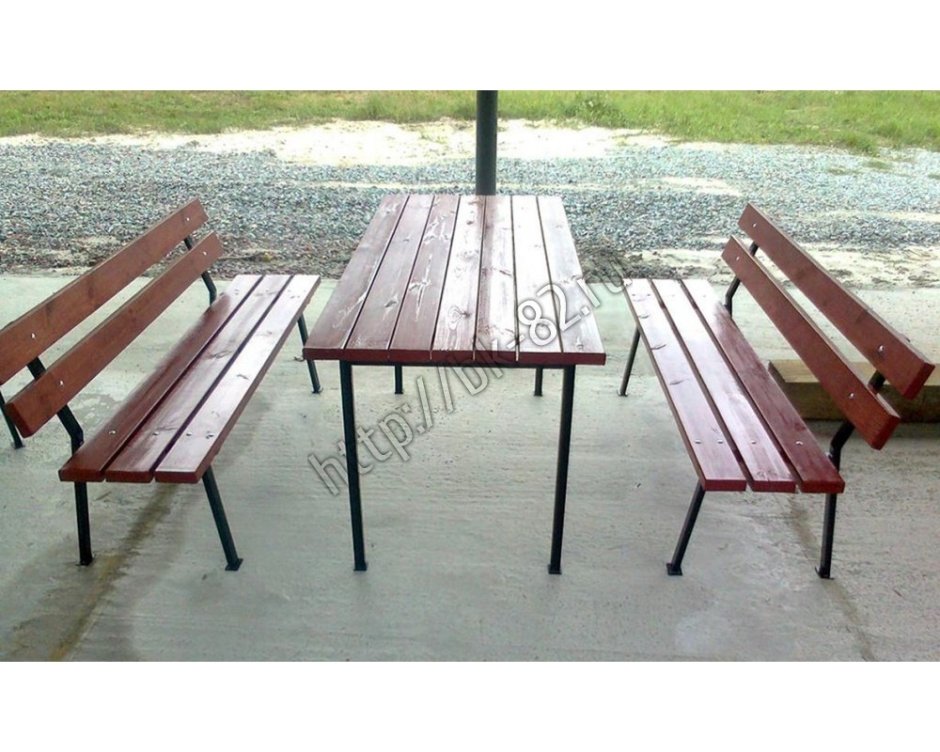Стол и скамейки из профильной трубы