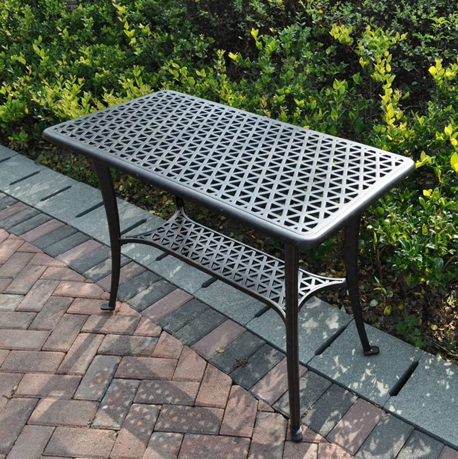 Стол садовый zena 90x150x74 см сталь/стекло цвет коричневый