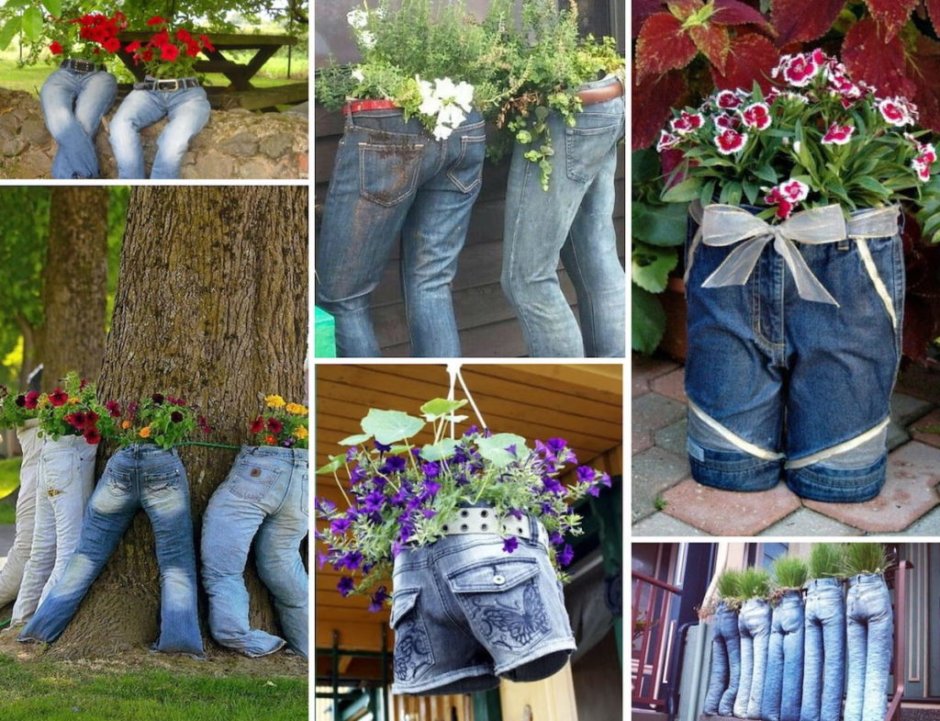 Цветник из джинсов