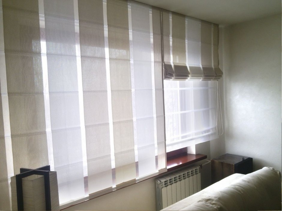Римские шторы день-ночь с тюлем