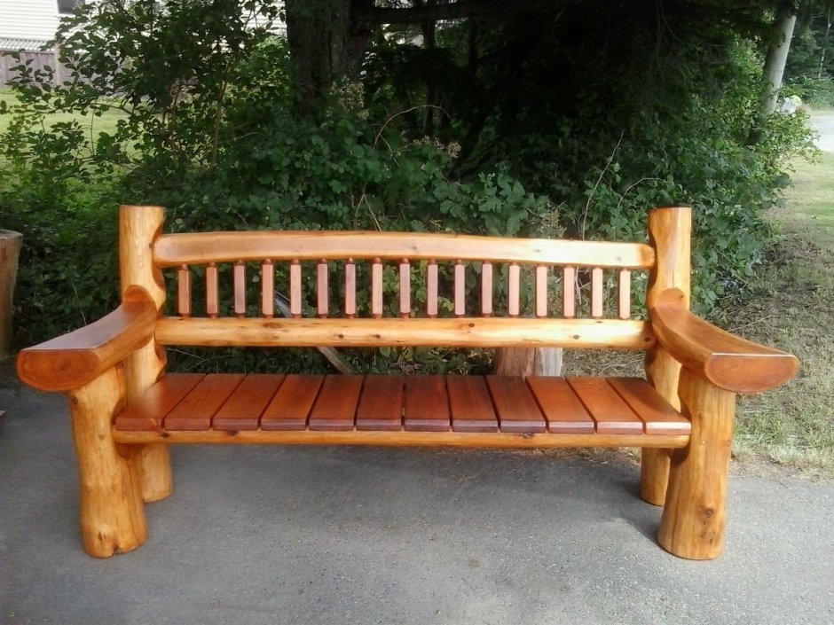 Резьба по дереву скамейки