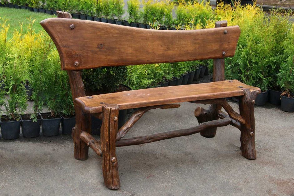 Скамейка Садовая из бруса