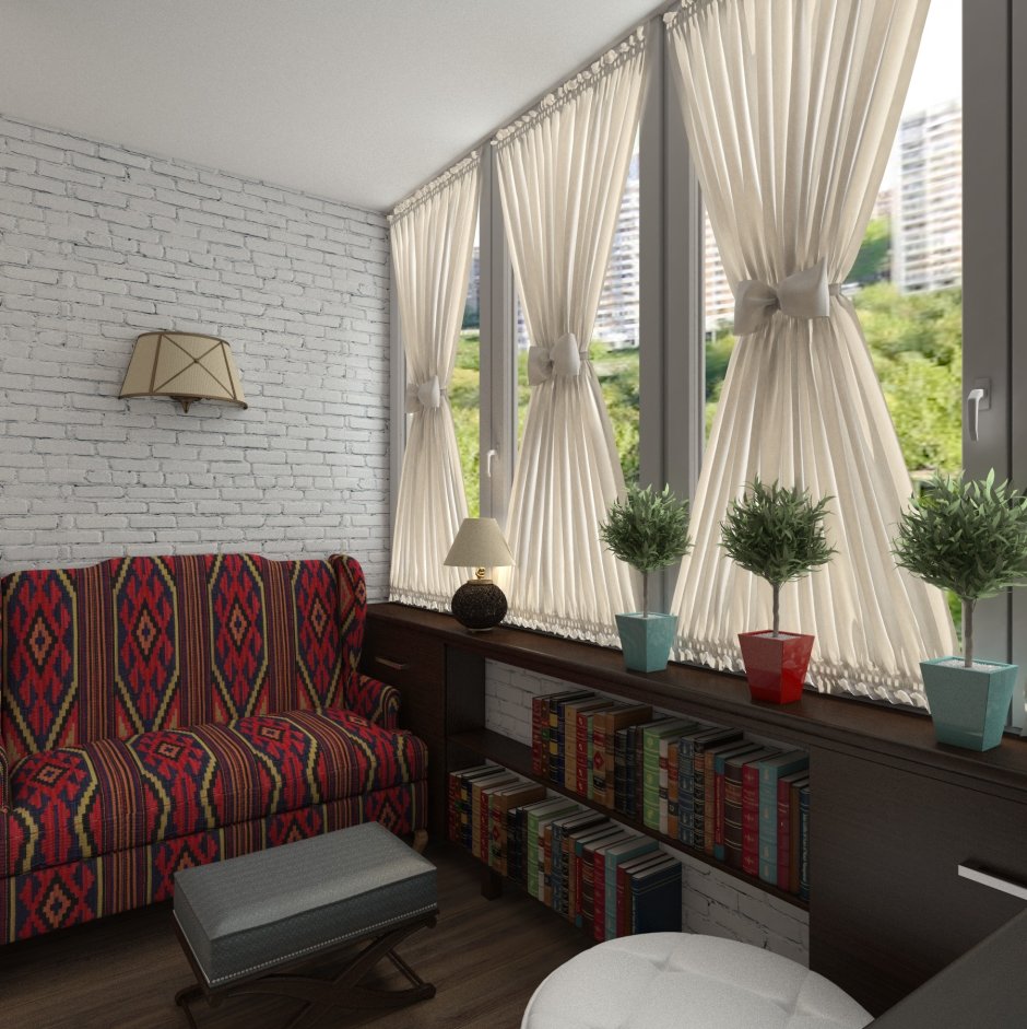 Занавески на окна в стиле кафе