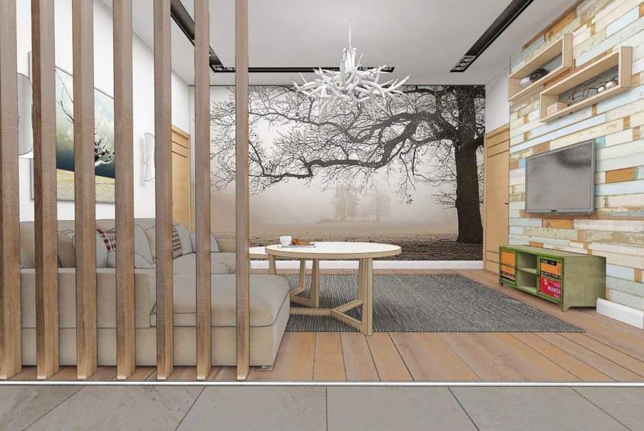 Перегородки для зонирования лофт из дерева