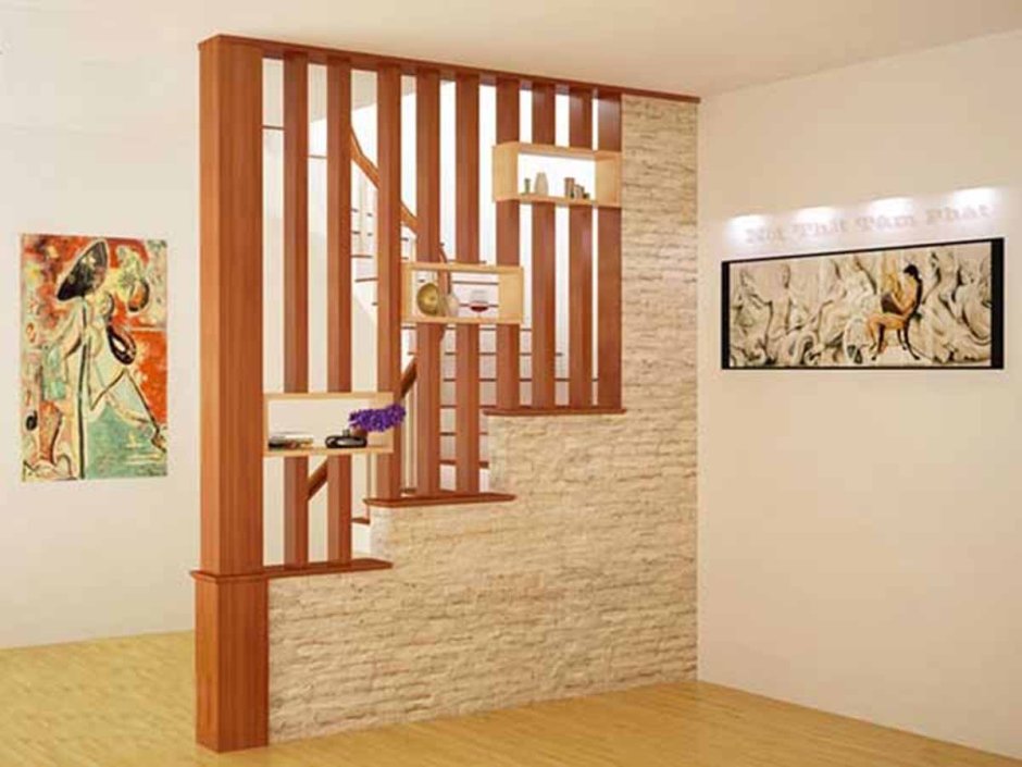 Кровать с перегородкой для зонирования