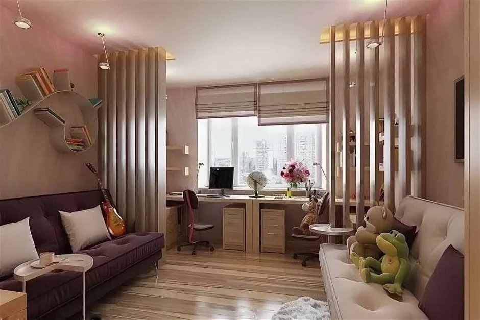 Реечная перегородка для зонирования комнаты