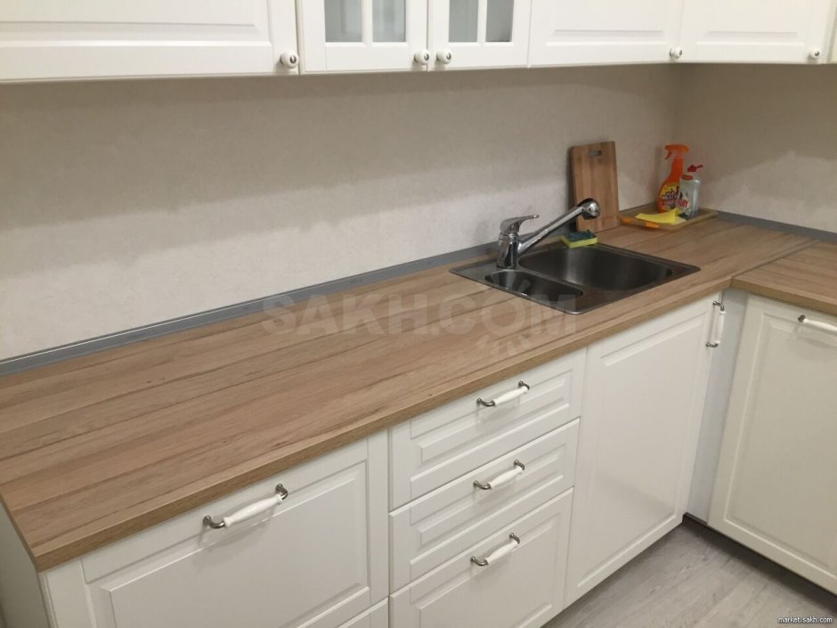 Кухня икеа белая столешница дуб