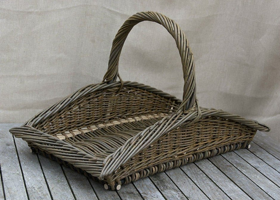 Корзинка для хлеба из газетных трубочек