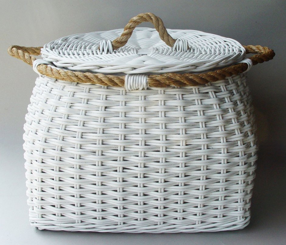 Плетеные корзины из веревки