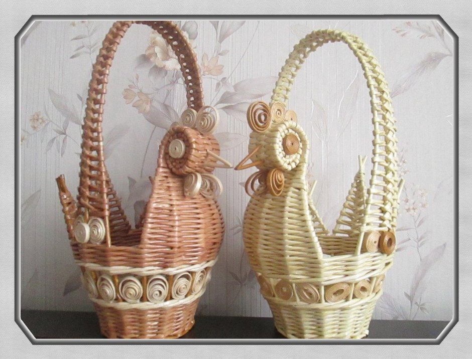 Плетеные корзины из газет