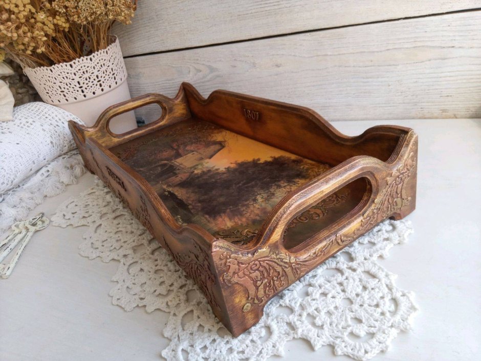 Поднос деревянный