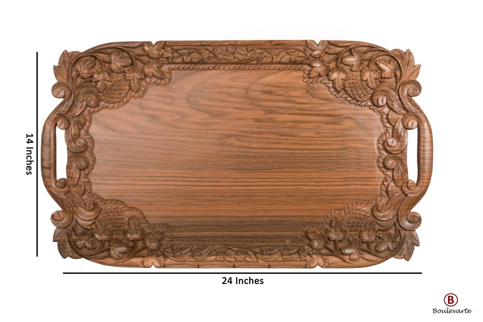 Поднос деревянный с резьбой цена
