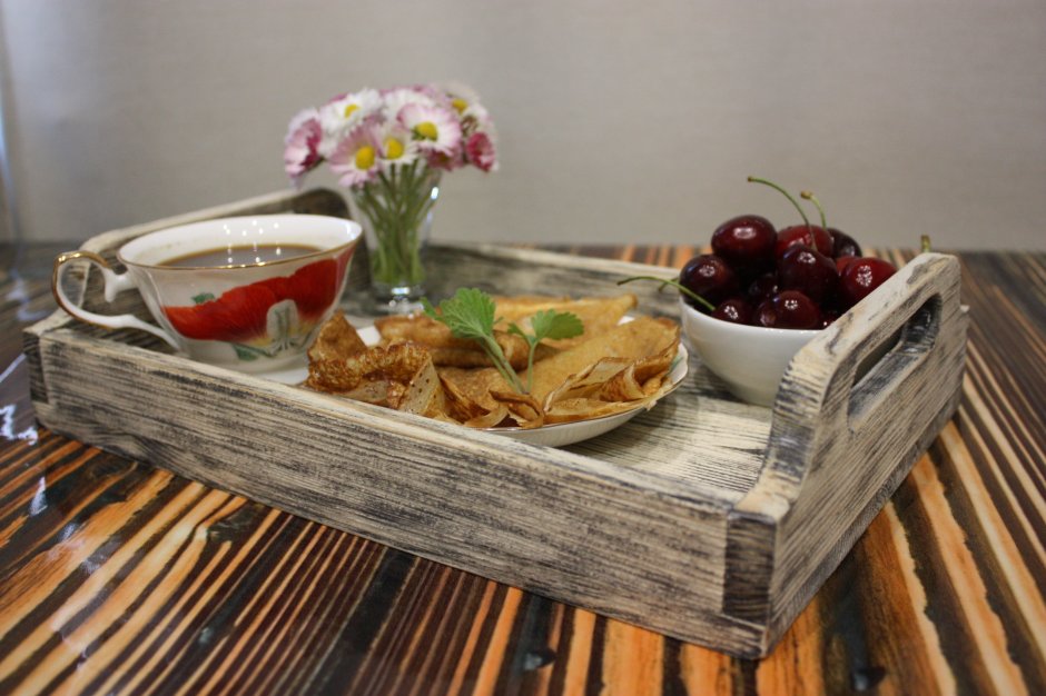 Деревянные подносы декупажные