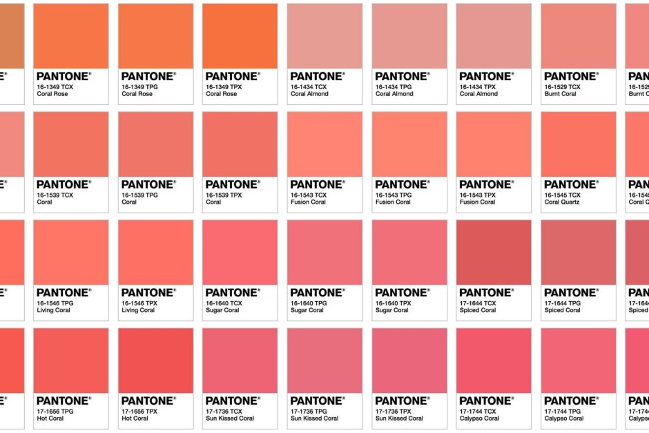 Пантон коралловый палитра