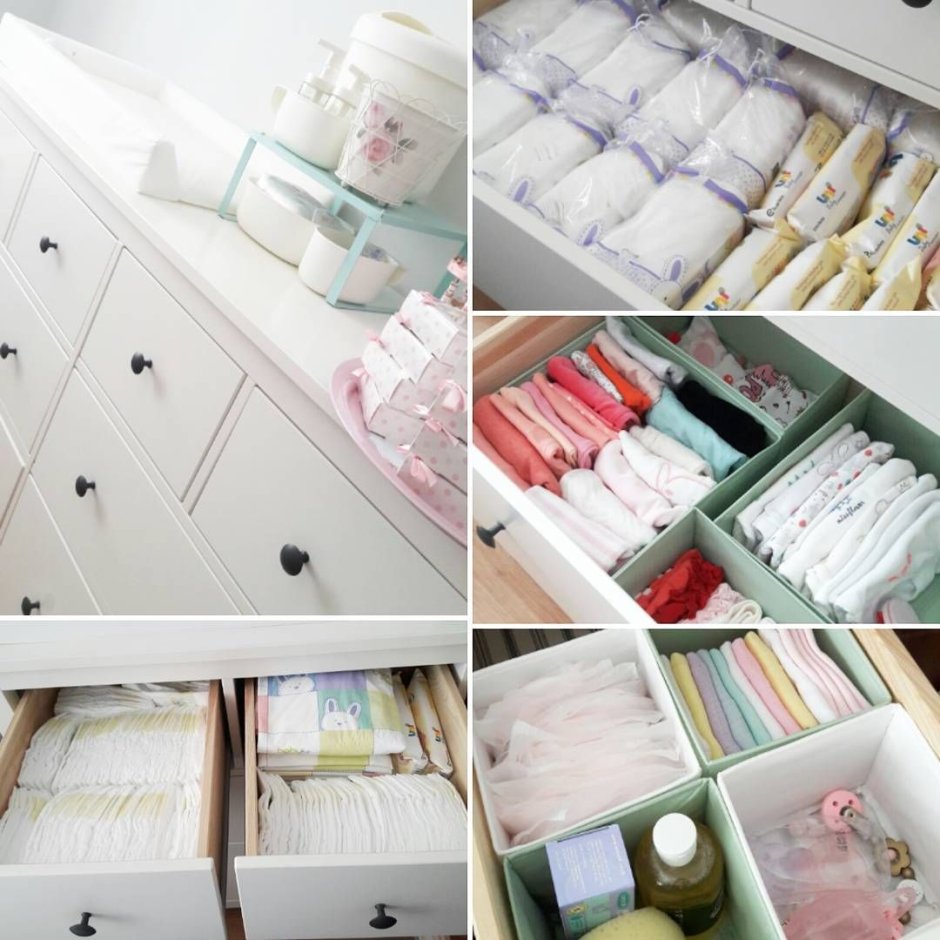 Организация детского комода для новорожденных