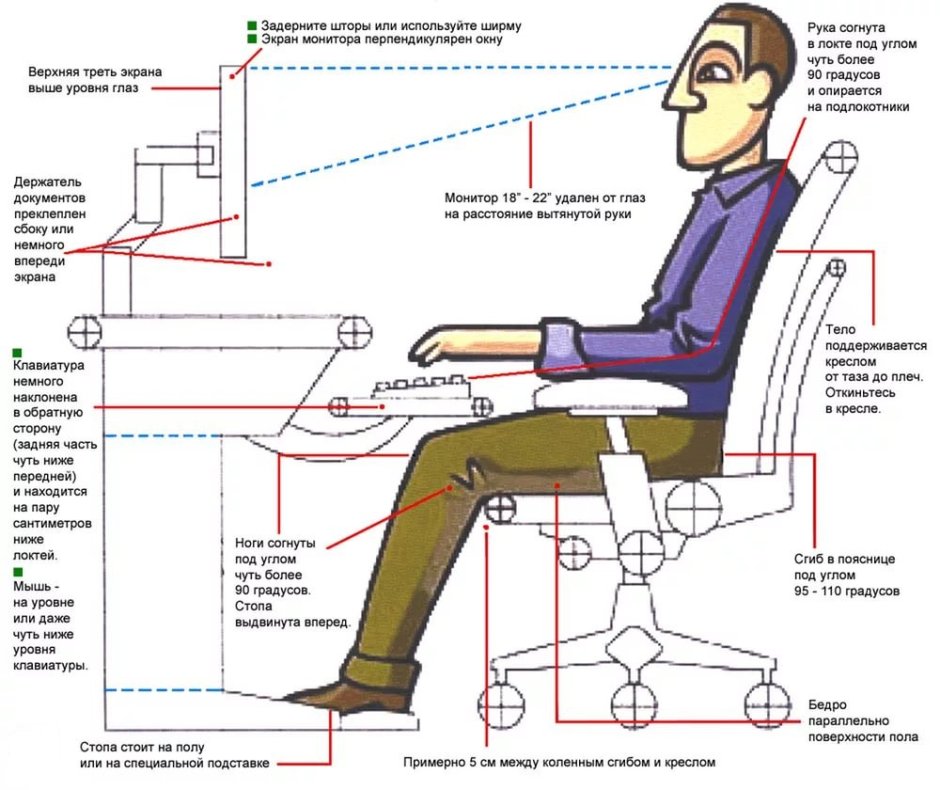 Правильная посадка за столом взрослого