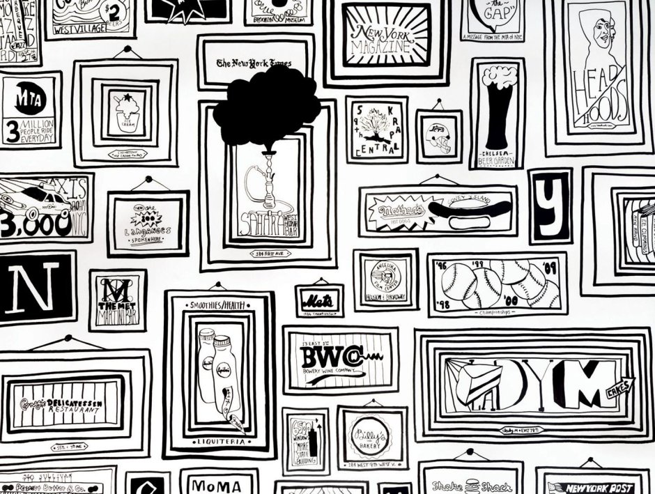 Распечатки на стену черно белые