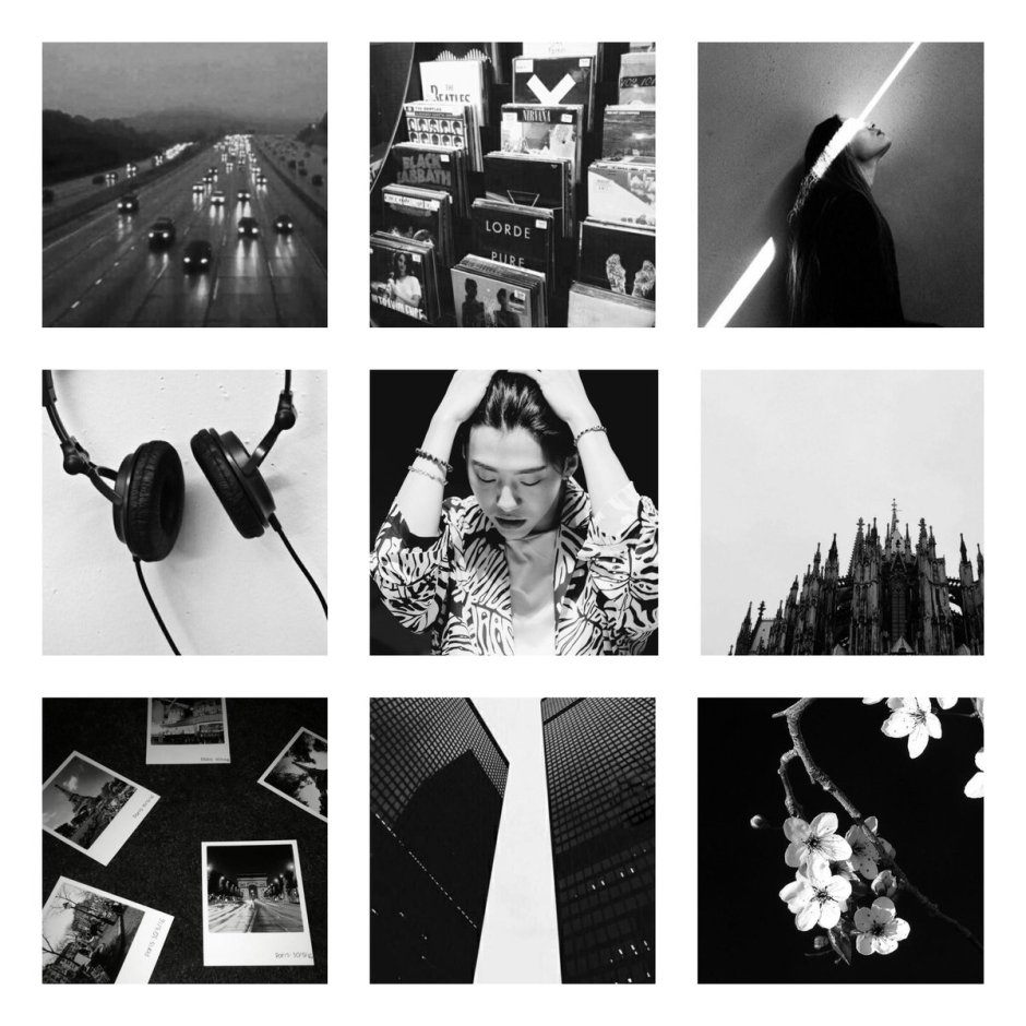 Черно белый коллаж