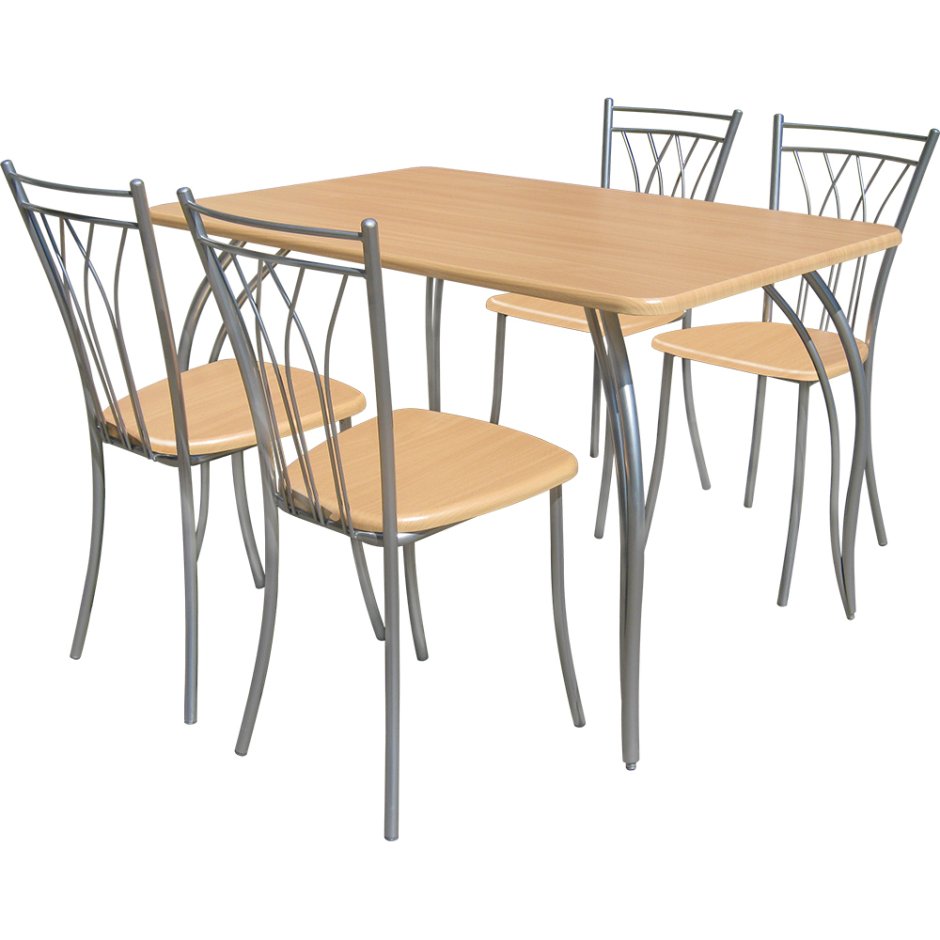 Комплект обеденной мебели степ k-05 Наоми/хром (стол, 4 стула)