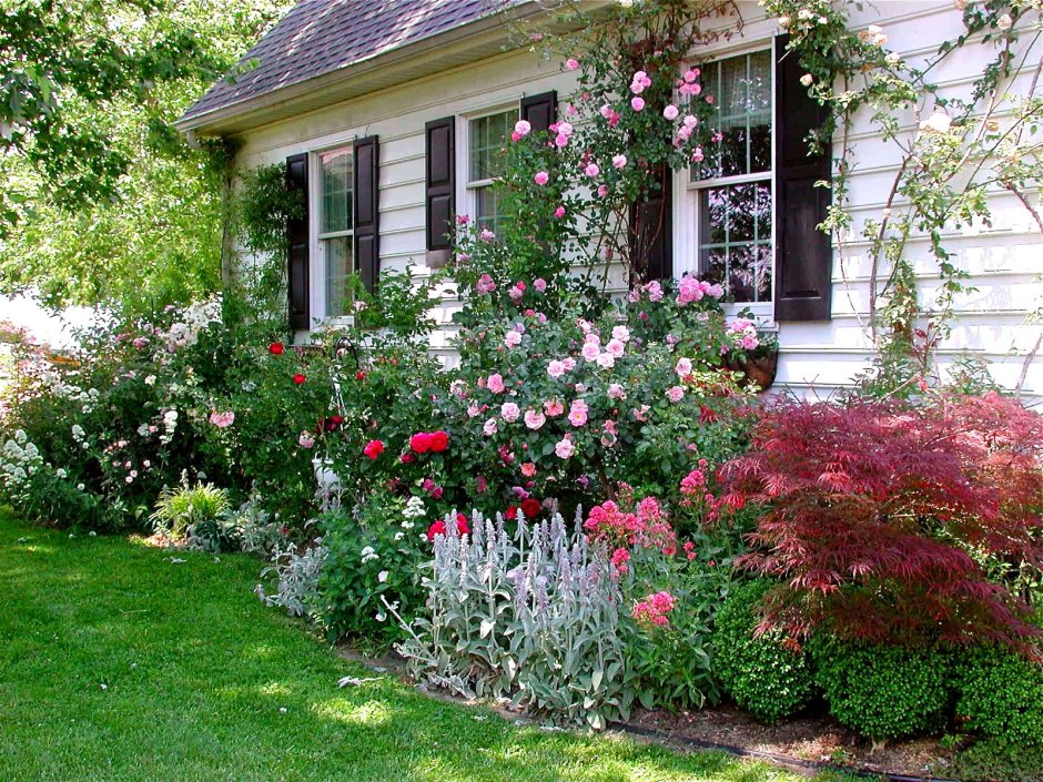 Палисадники клумбы лужайки