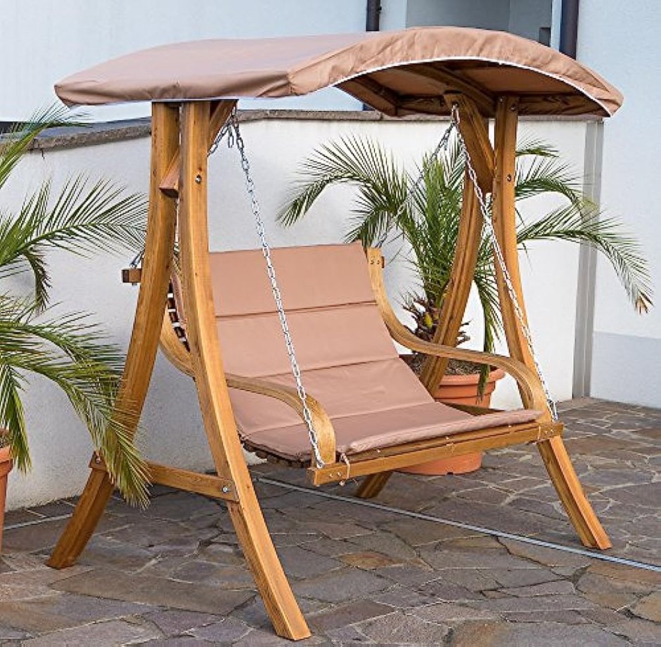 Деревянный шезлонг с навесом