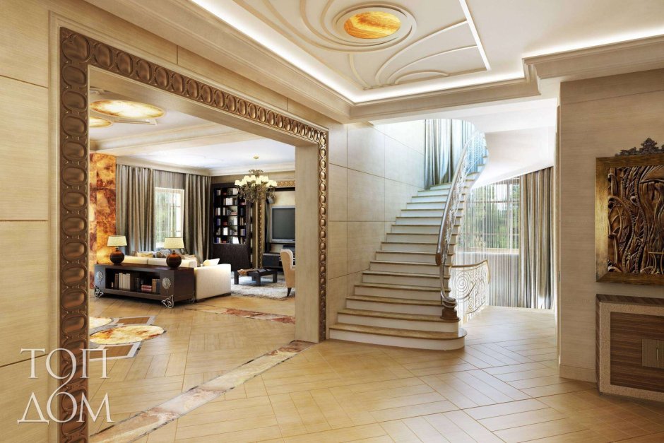 Отделка лестницы камнем