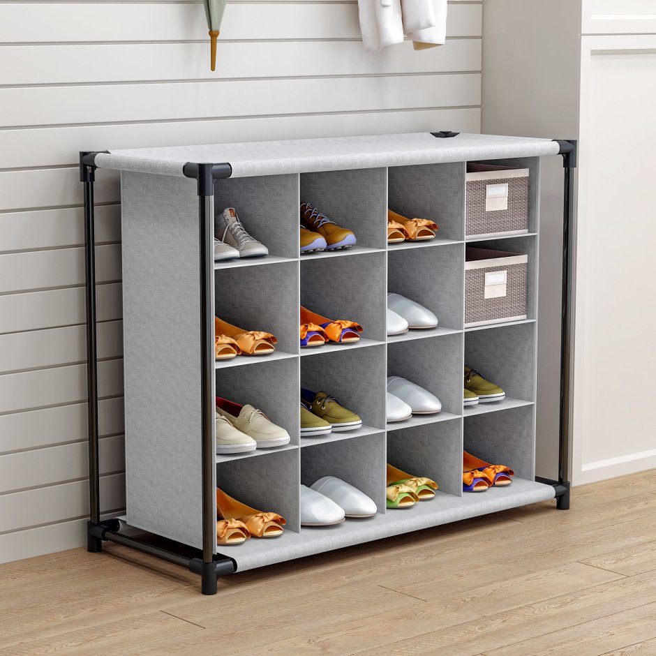 Полка для обуви Shoe Cabinet layer Shoe Rack (4 полки, бежевый)