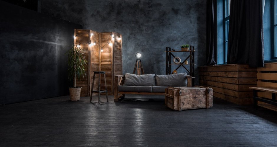 Кабинет в стиле лофт