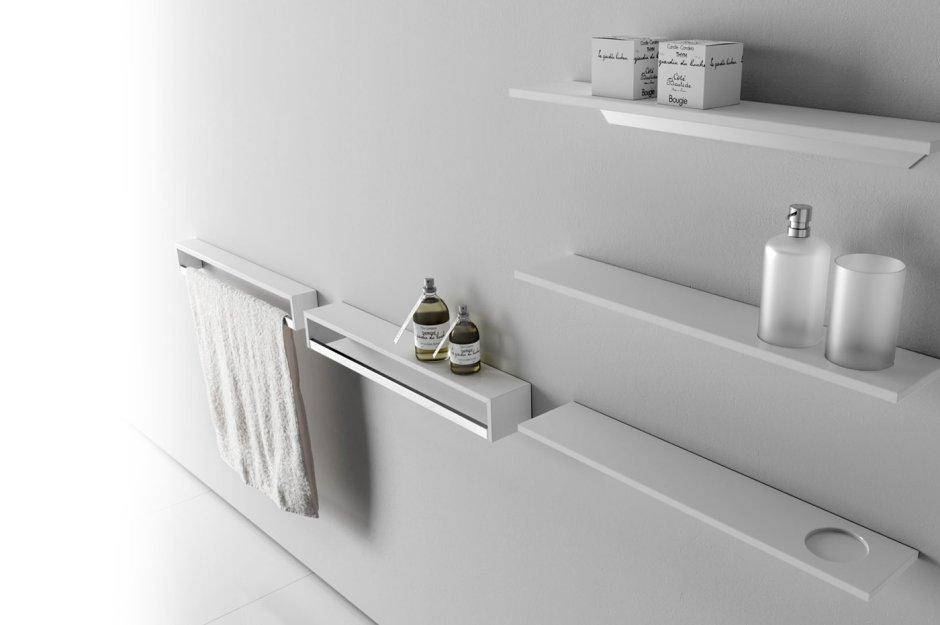 Полка в ванную белая