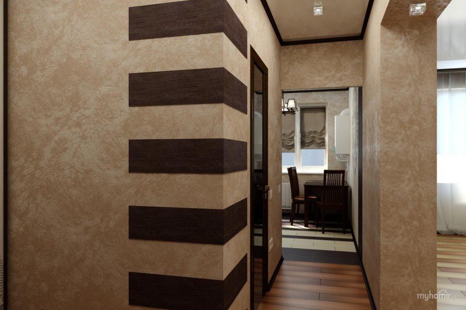 Фактурная штукатурка в прихожей