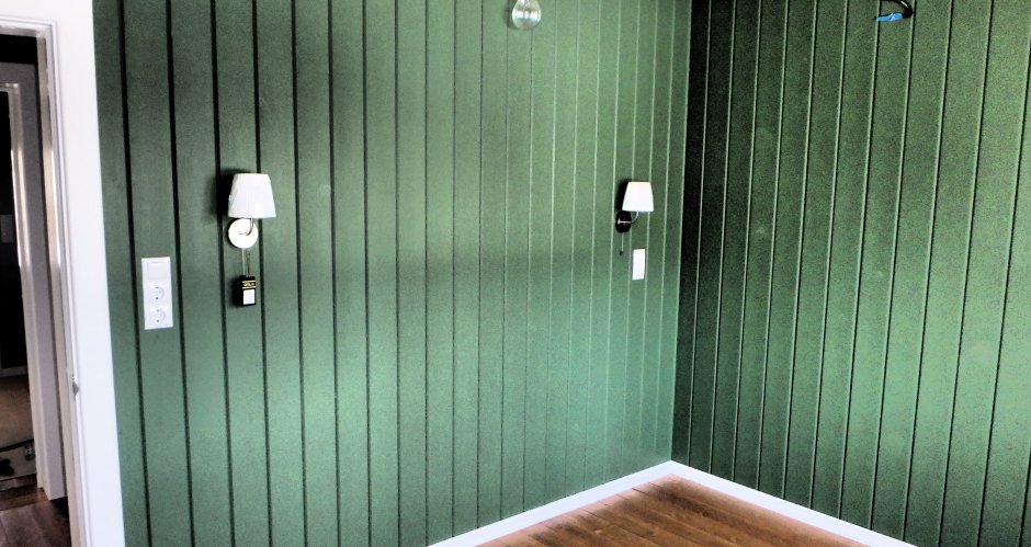 Крашеная вагонка зеленая