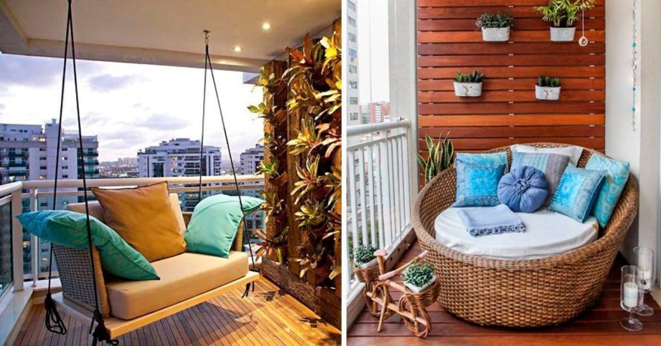 Интерьер маленького балкона