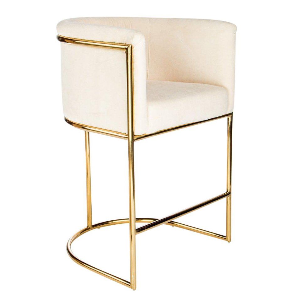 Коричневый стул с золотыми ножками