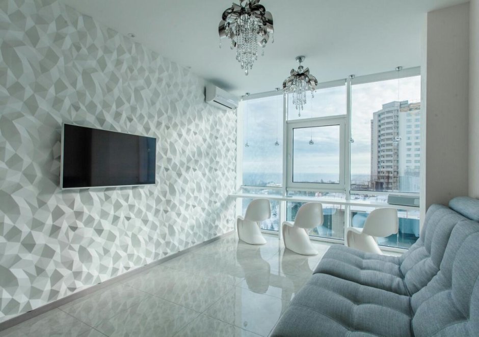 3d панели в интерьере гостиной с телевизором