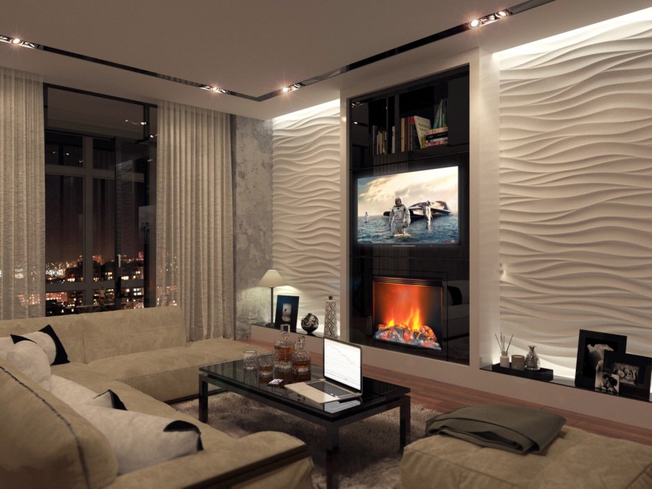 3д панели на потолок кухни