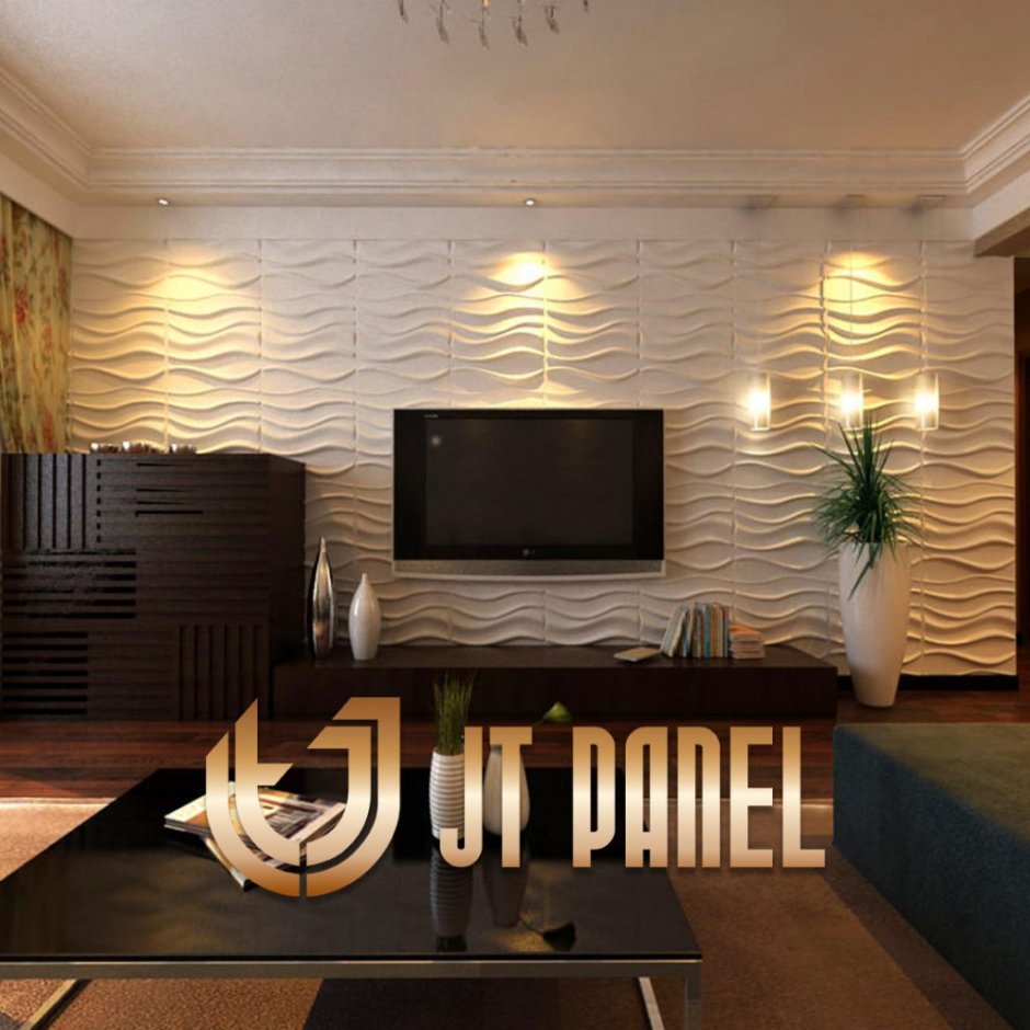 Стеновые панели в интерьере гостиной