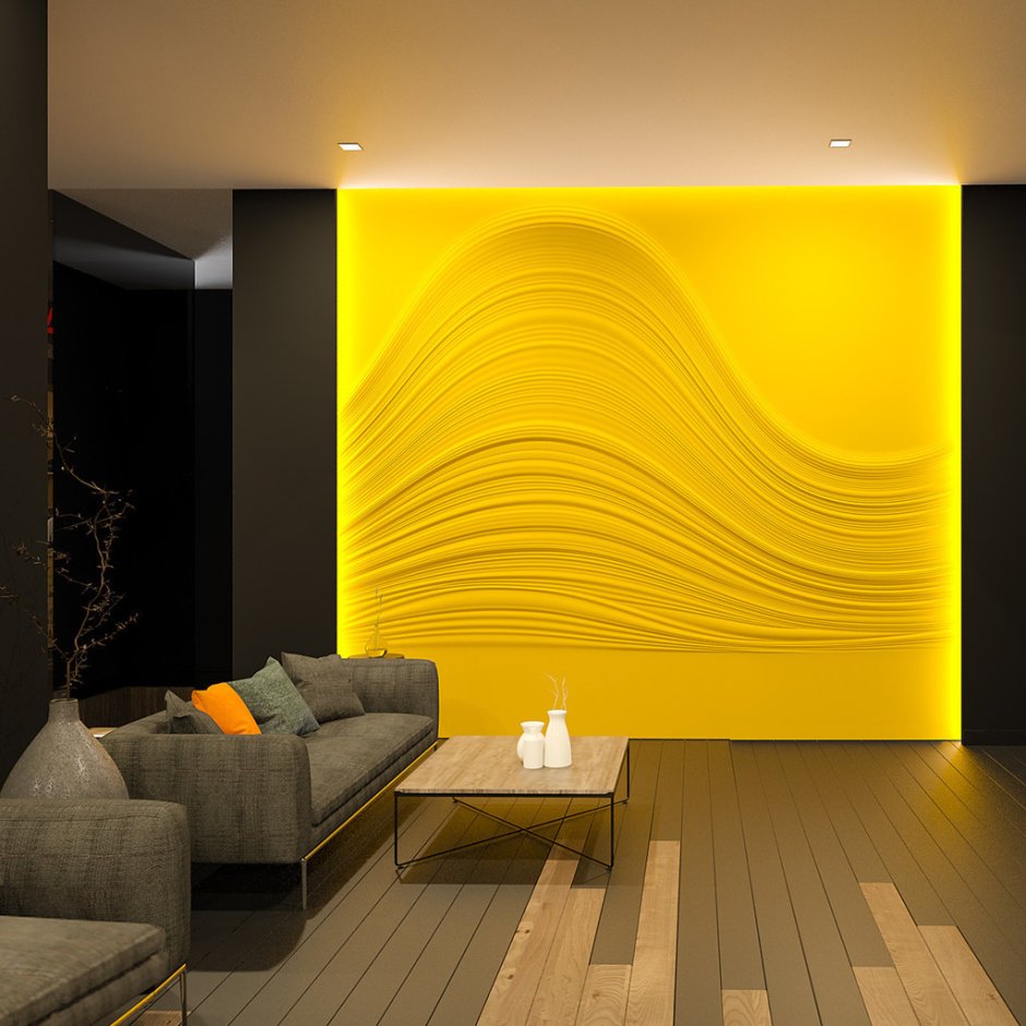 Панели в интерьере гостиной