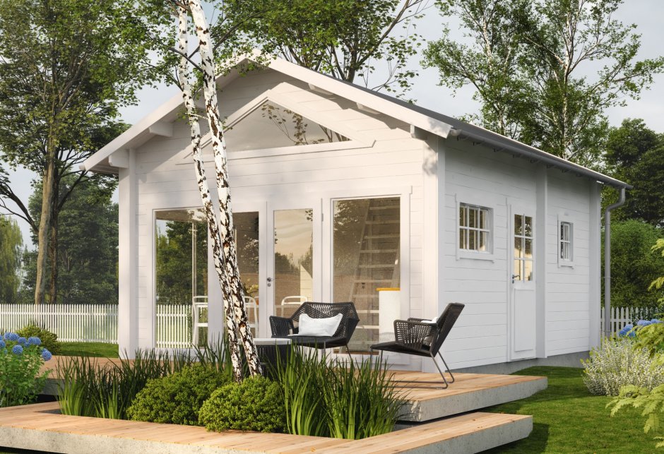 Садовый домик белый