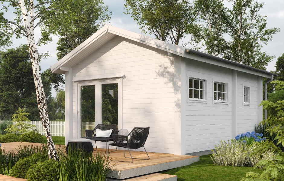 Белый дачный домик