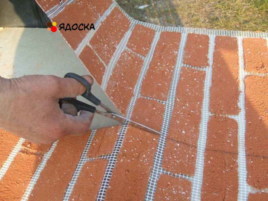 Гибкий камень кирпич на сетке