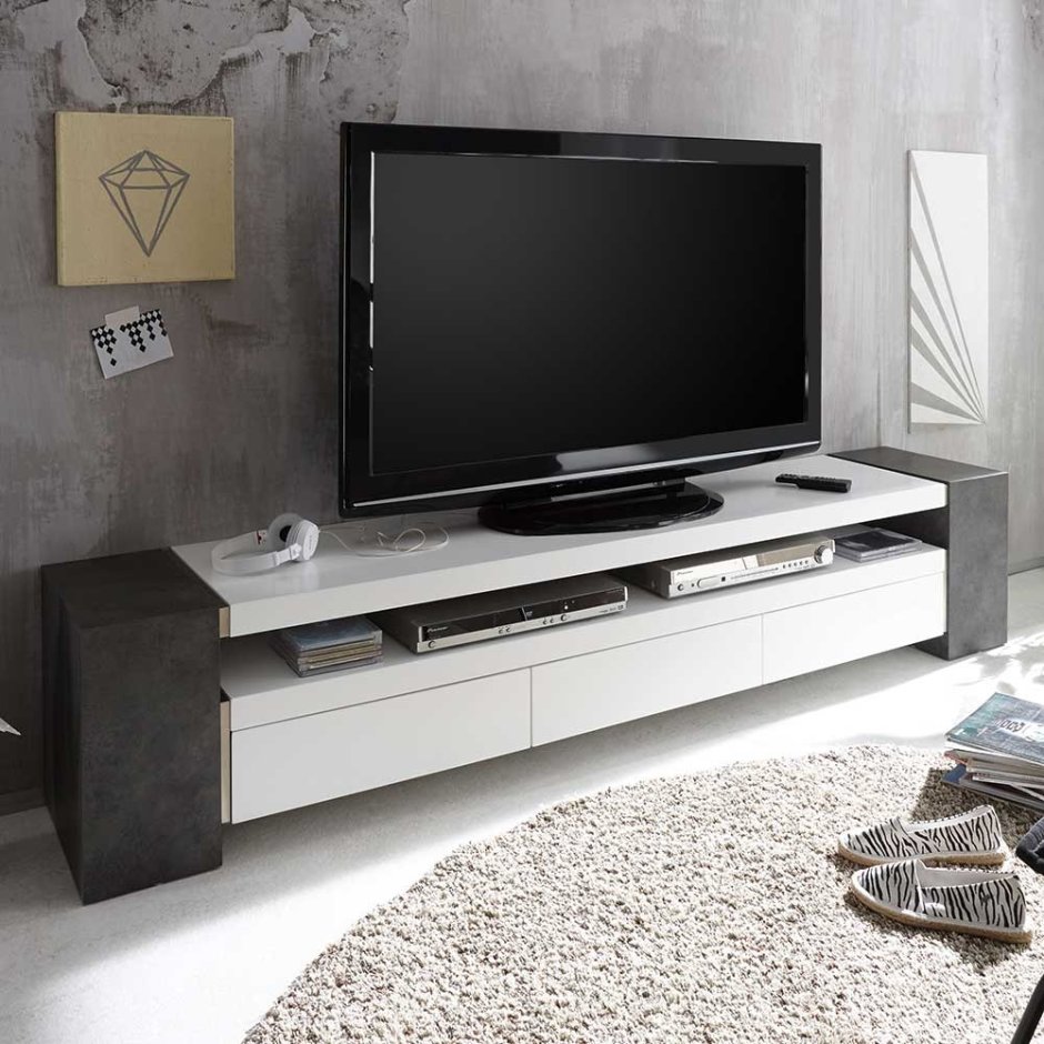 Тумба под телевизор серая