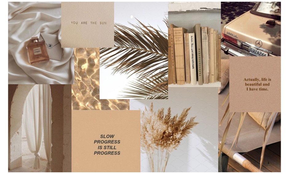 Эстетика бежевого цвета коллаж